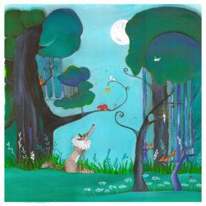 Carte carrée – Loup à chaussettes